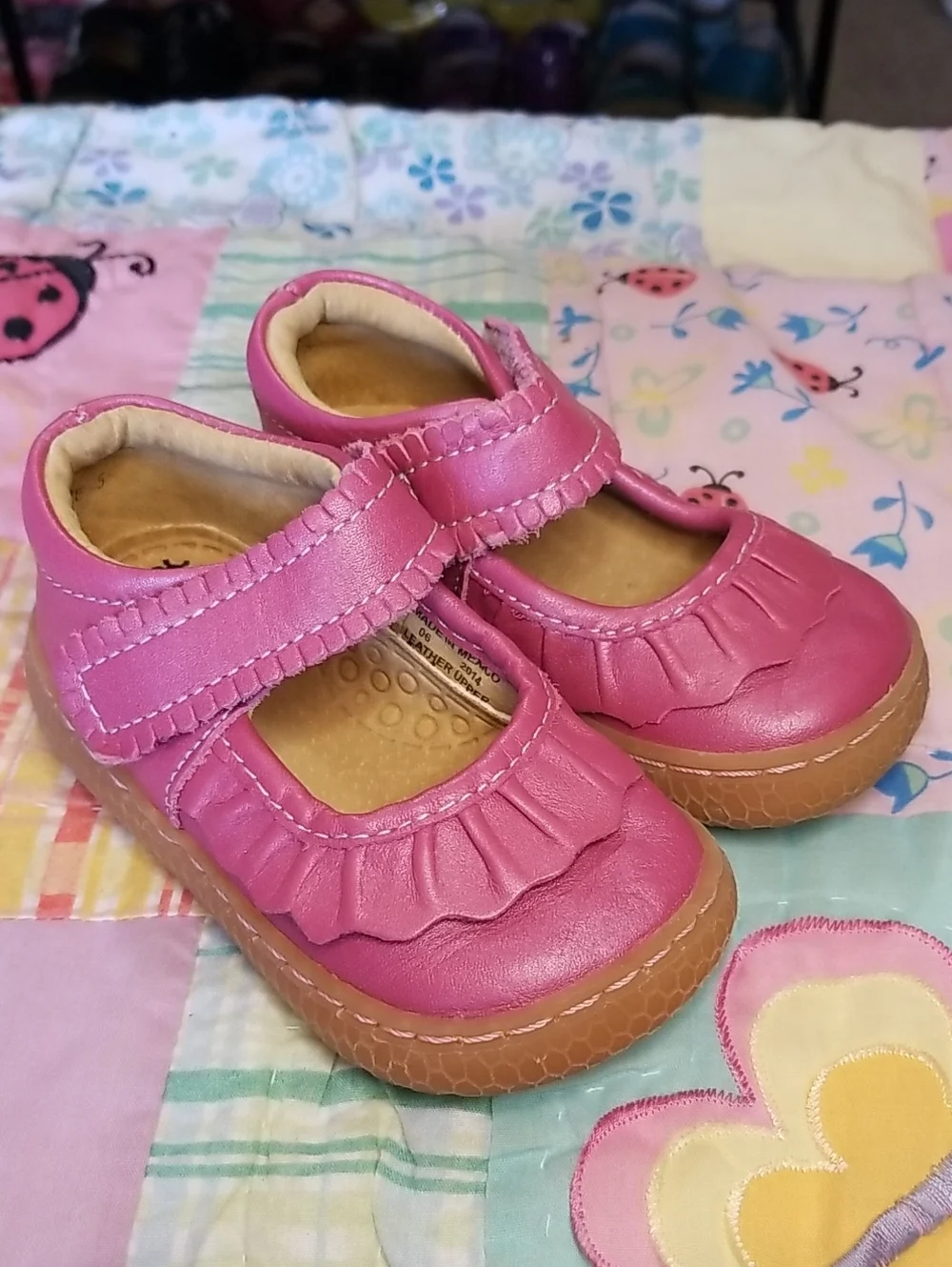 Livie & Luca Pink Shimmer Ruche HTF Soft Originals Made in Mexico Size 5